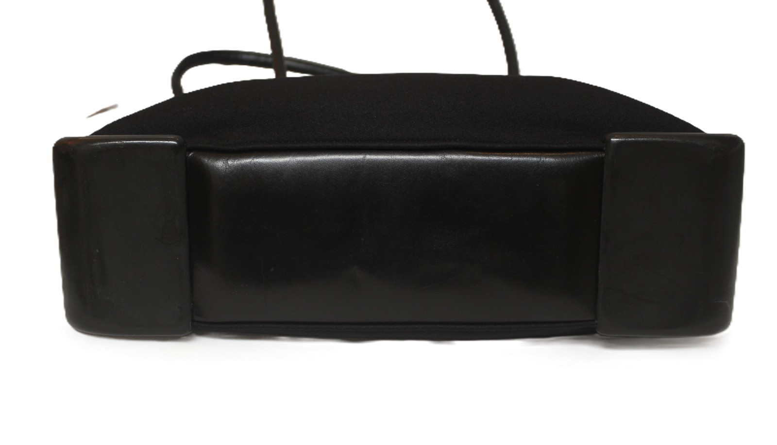 PRADA Milano Black Neoprene Hand Bag Shoulder Tote Bag Padlock System Italy