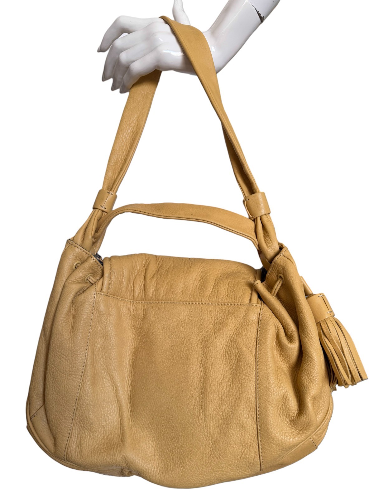 See By Chloe Cherry Handbag Lamb Leather Tassel Flap Vintage Y2K Butter Yellow