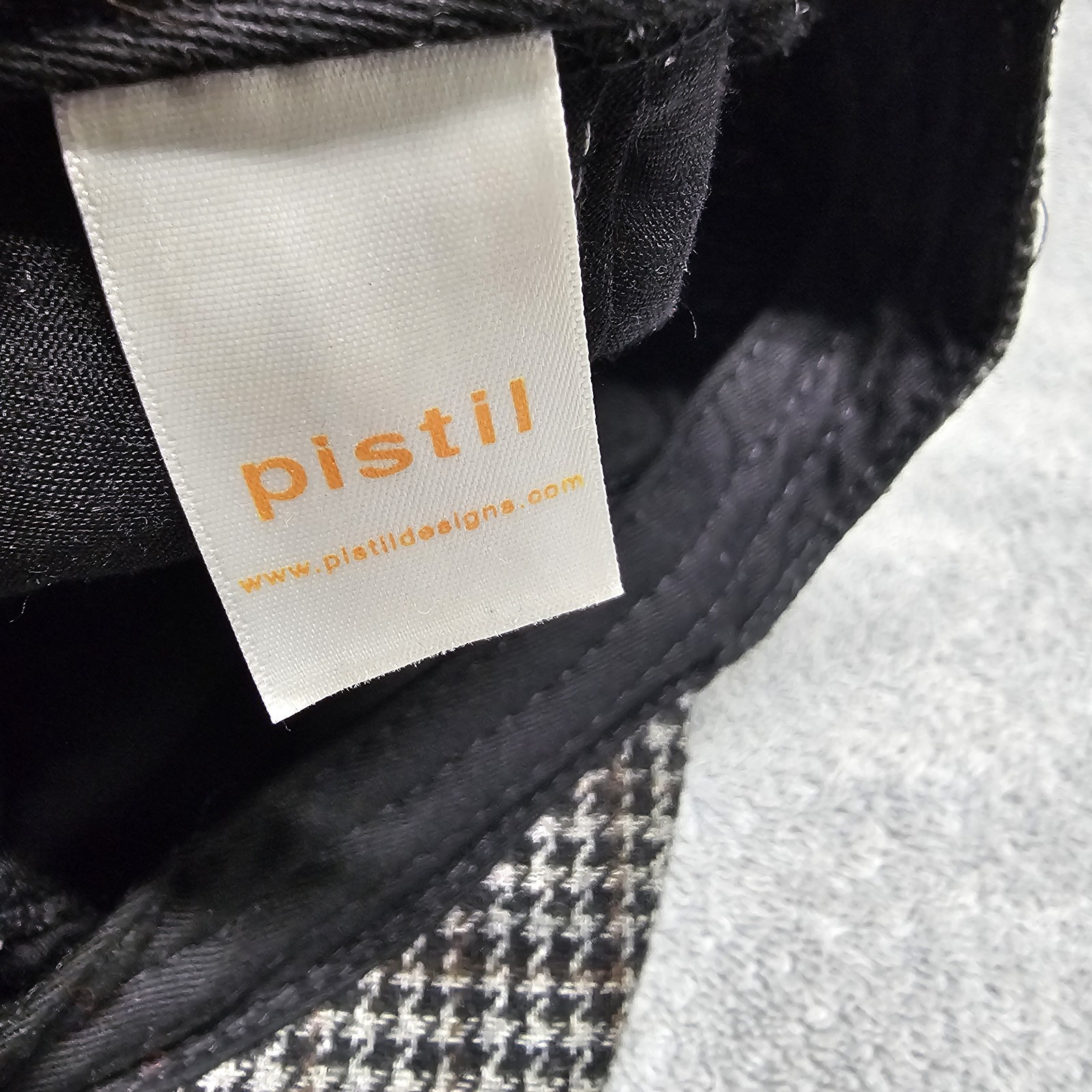 Pistil Cadet Hat Billed Newsboy Cap Wool Blend Gray Hounds tooth O/S