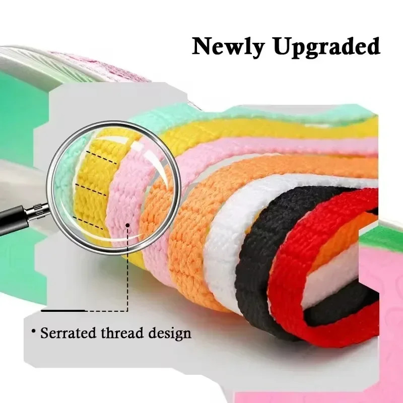 5mm Flat Athletic Shoelaces for Sneakers – Serrated Thread Design Durable Runnin