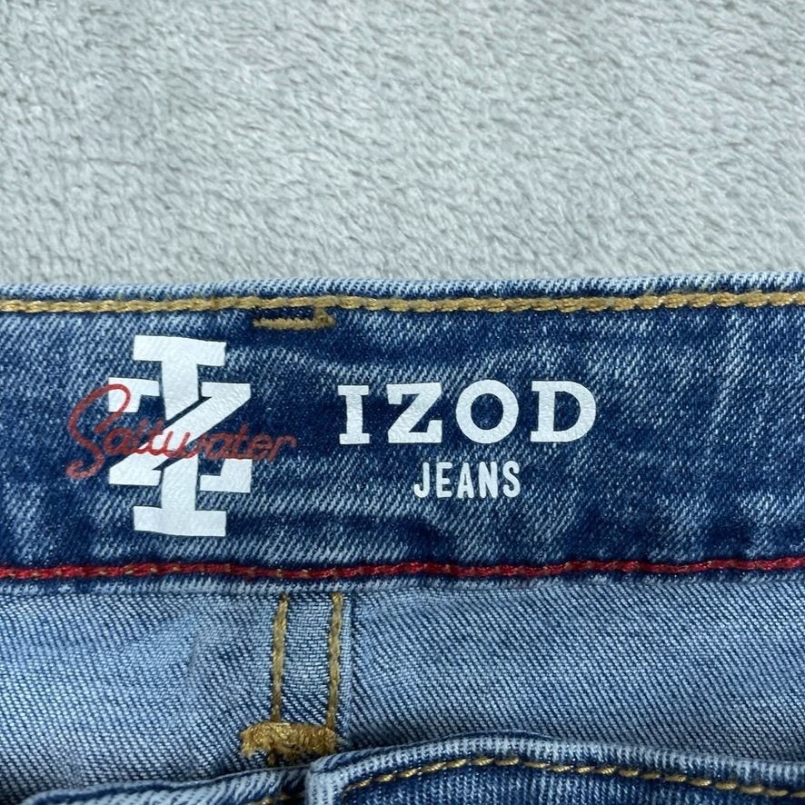 Izod Mens Comfort Stretch Straight Jeans Size 30×29 Medium Wash Denim a0592