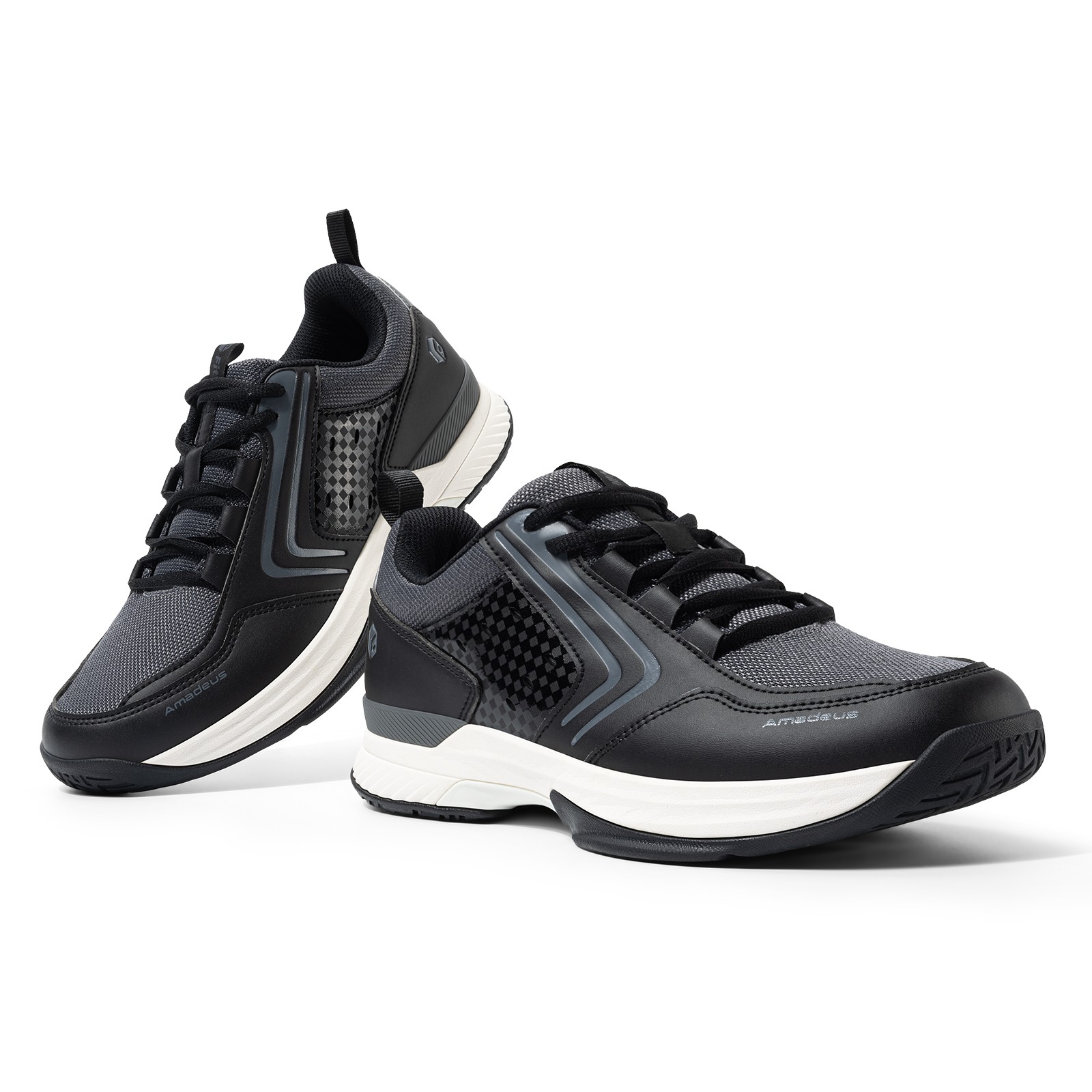 FitVille Men Tennis Shoes Wide Width Pickleball Court Racquetball Squash Sneaker