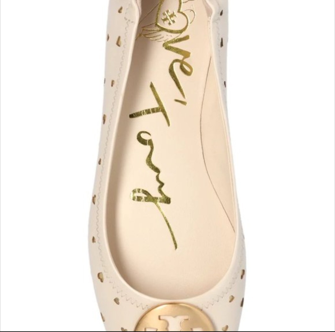 TORY BURCH LIMITED EDITION MINNIE HEART CUTOUT LEATHER REVA BALLET FLATS NIB 9