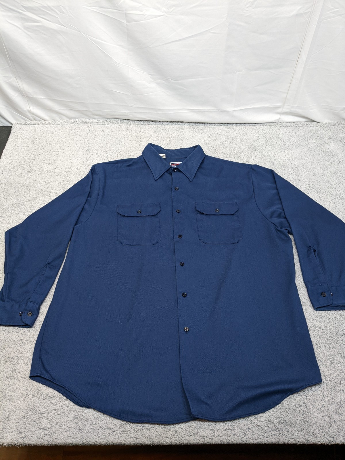 Vintage Big Mac Work Button Shirt Men’s XXL (19-19.5) Navy Blue Canvas Workwear