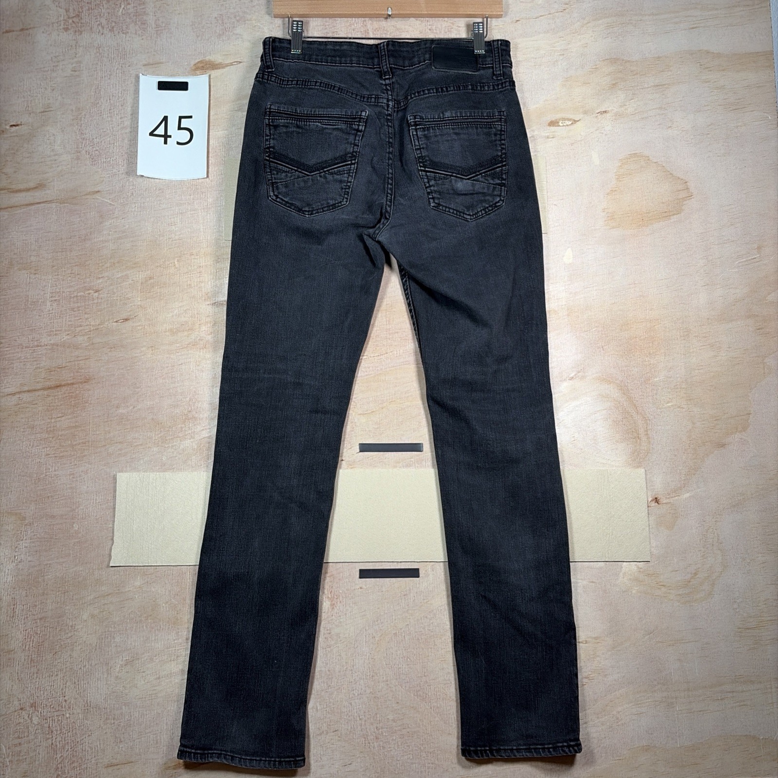 BKE Alec Mens Straight Leg Jeans Black Stretch Denim Size 32R 30×32