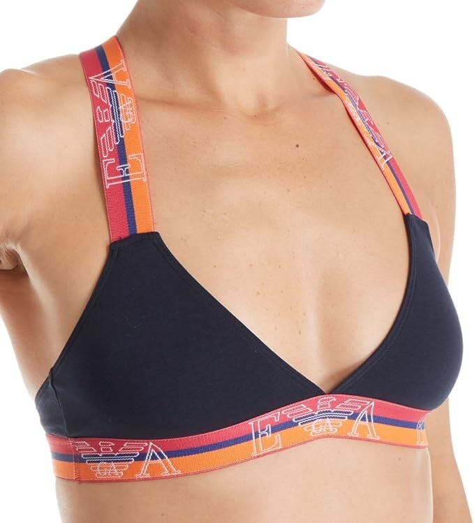 Emporio Armani Womens Crossback Sports Bra Blue S