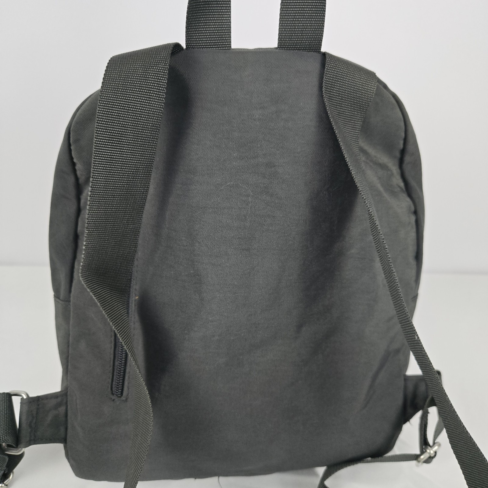 Baggallini Backpack Gray Bag Pink Inside Multi Zip W Pockets