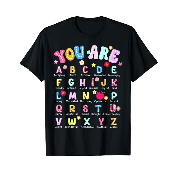 Teacher Student Back To School Black T-shirt