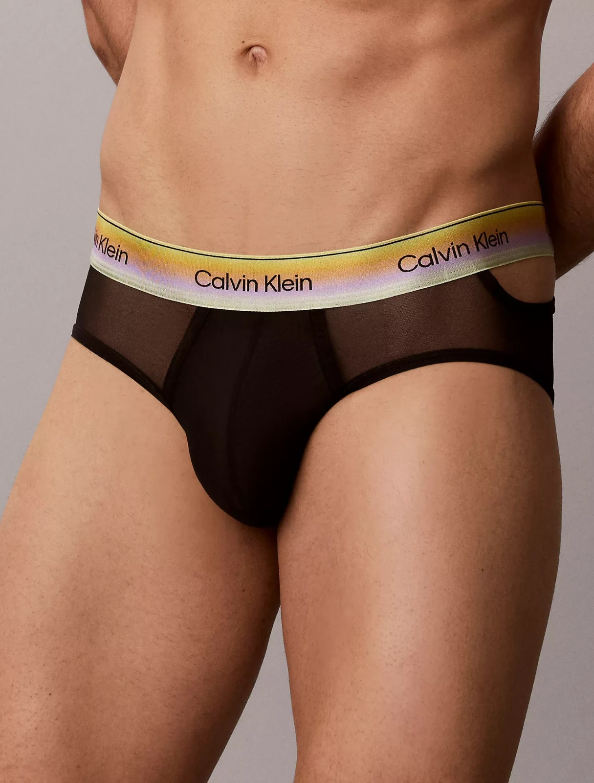 Calvin Klein CK men black icon sheer mesh nylon brief underwear size S M L XL