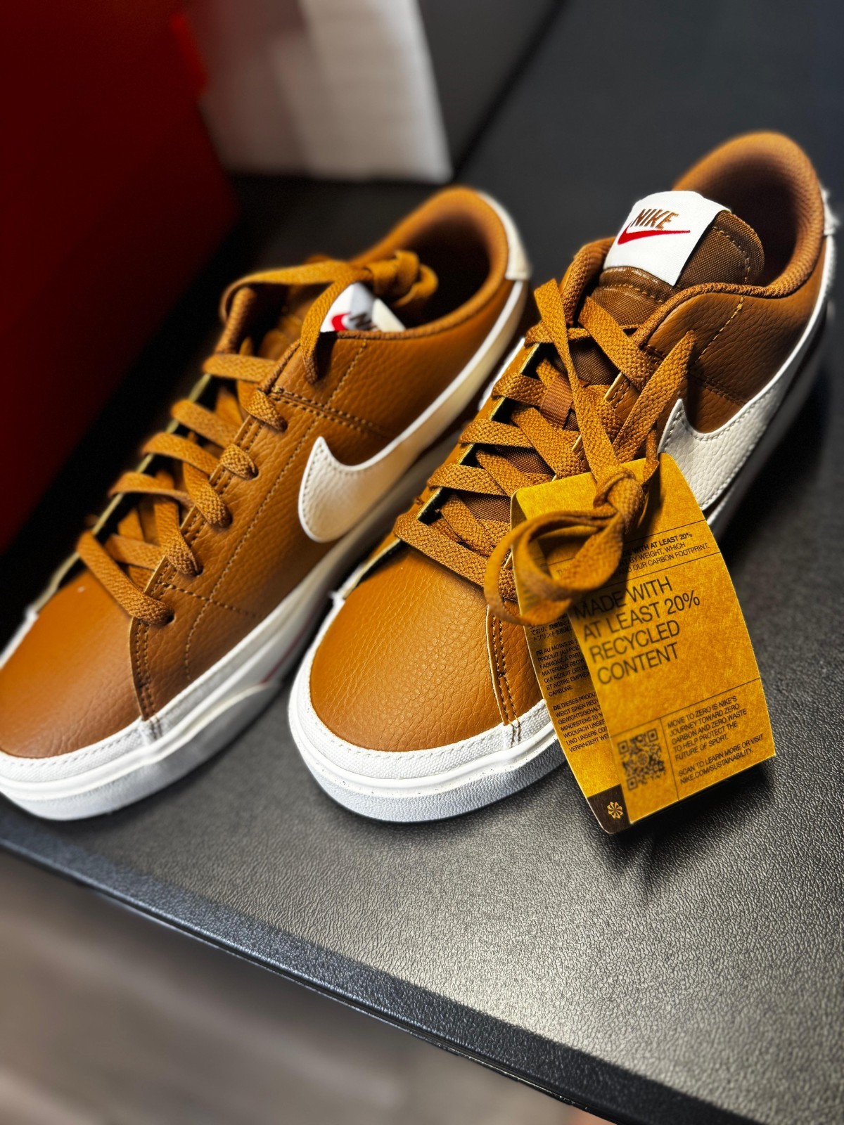 Nike Court Legacy Next Nature Women’s, Tan/fire Red/sailm Size 6.5