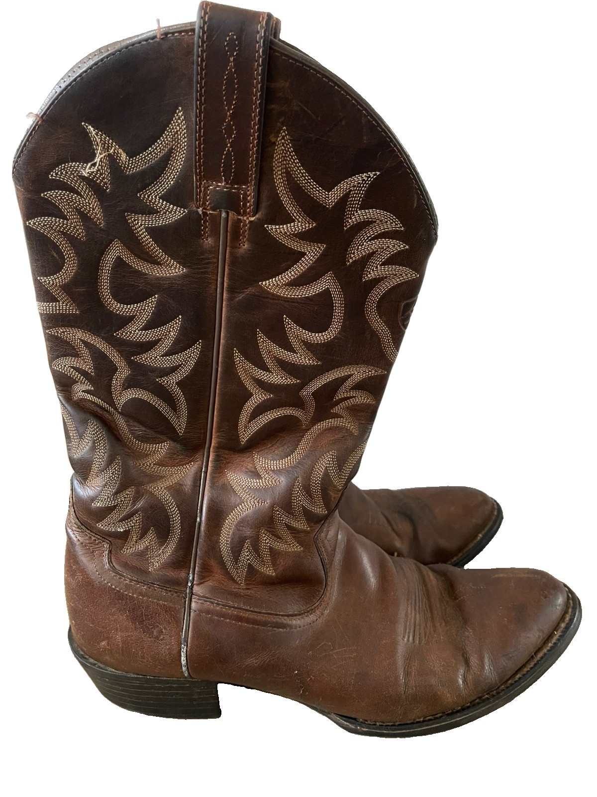 Ariat Men’s Brown Leather Western Cowboy Boots Size 11.5 D Distressed