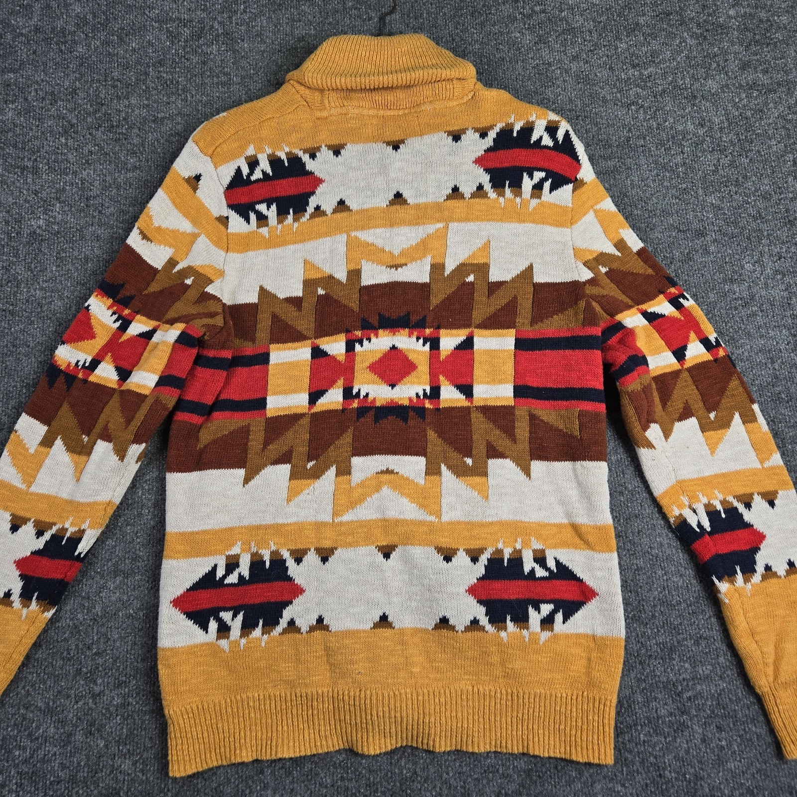 Sun + Stone Cardigan Sweater Mens M Southwestern Aztec Full Zip Cotton Shawl