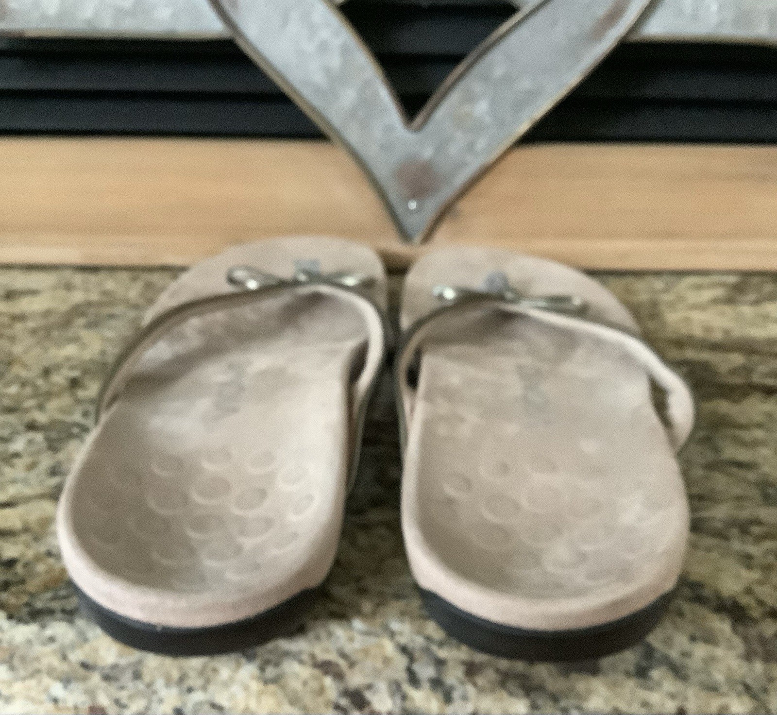 Vionic Bella II Pewter Orthotic Bow Tie Sandals Womens Size 10