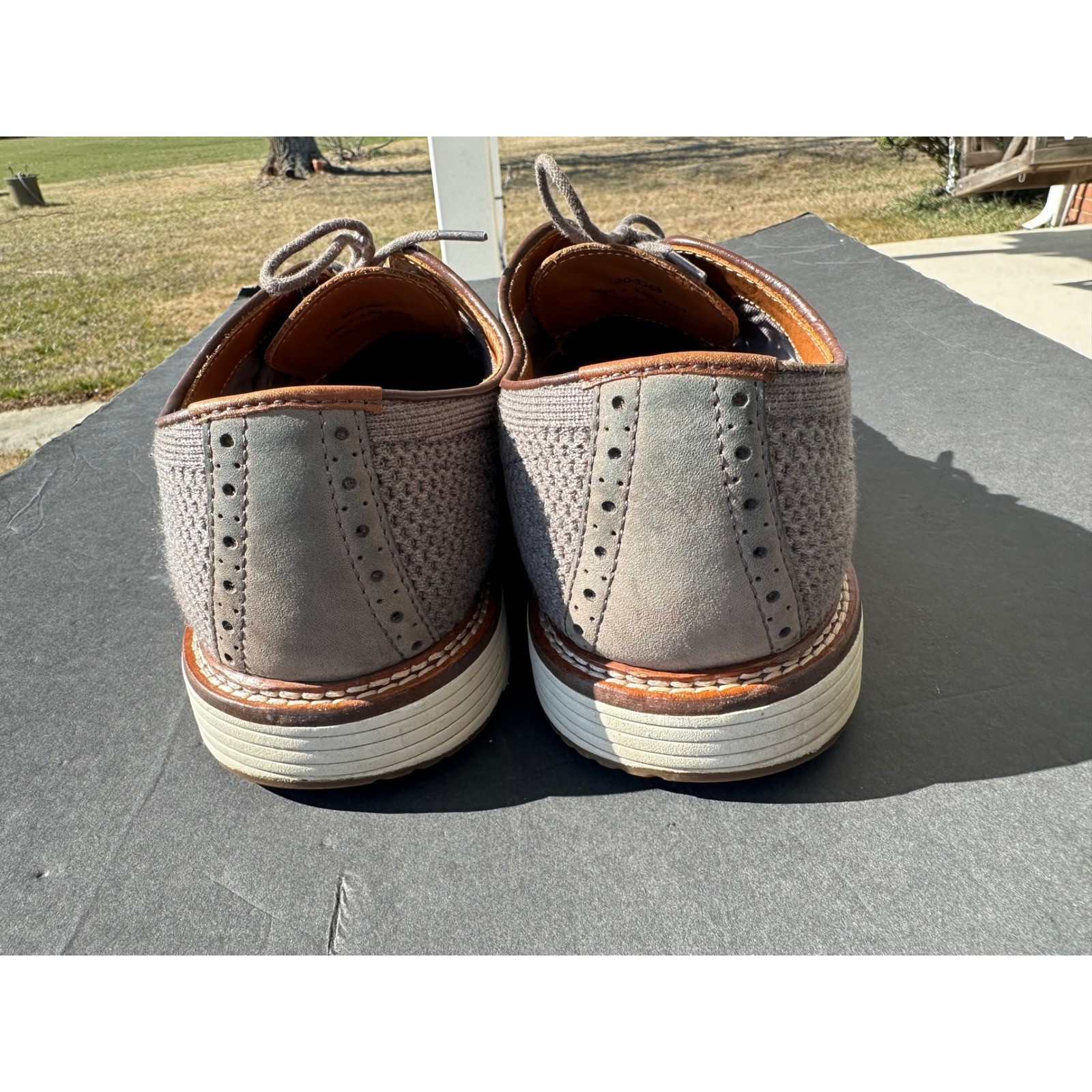 Johnston & Murphy McGuffey Knit Wingtip Oxford Grey Mens 9.5M 20-5368
