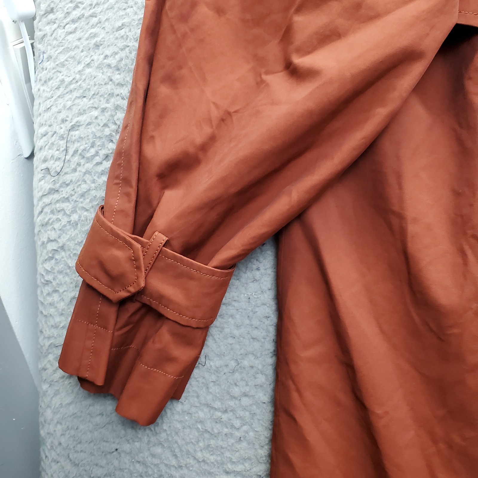 CALIA Rain Wind Trench Coat Womens Medium Brown Water Repellent Removable Hood