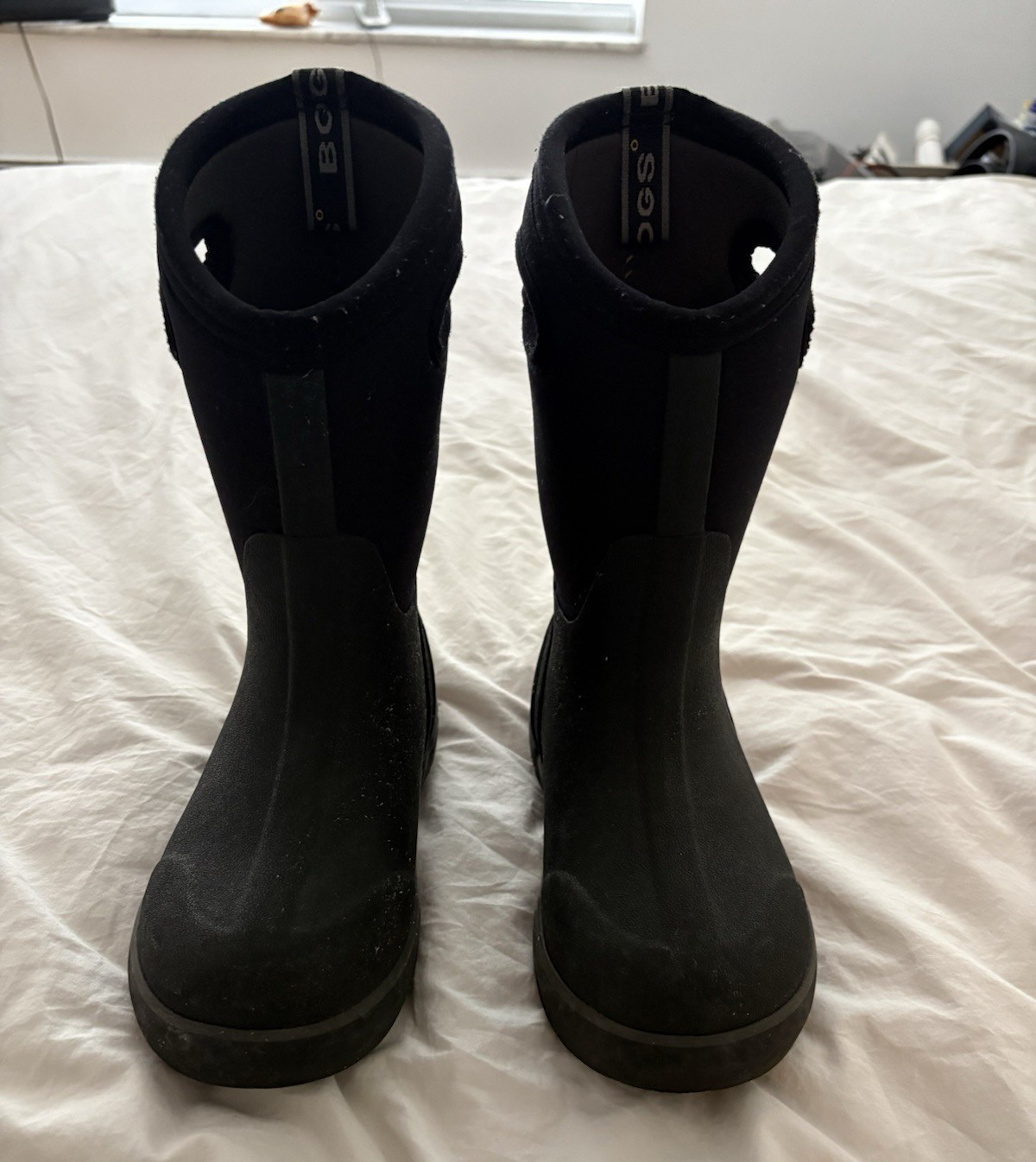 Bogs Classic II Hi Youth Black Rain Boots /US 2 /EU 33 /Rubber Pull-On