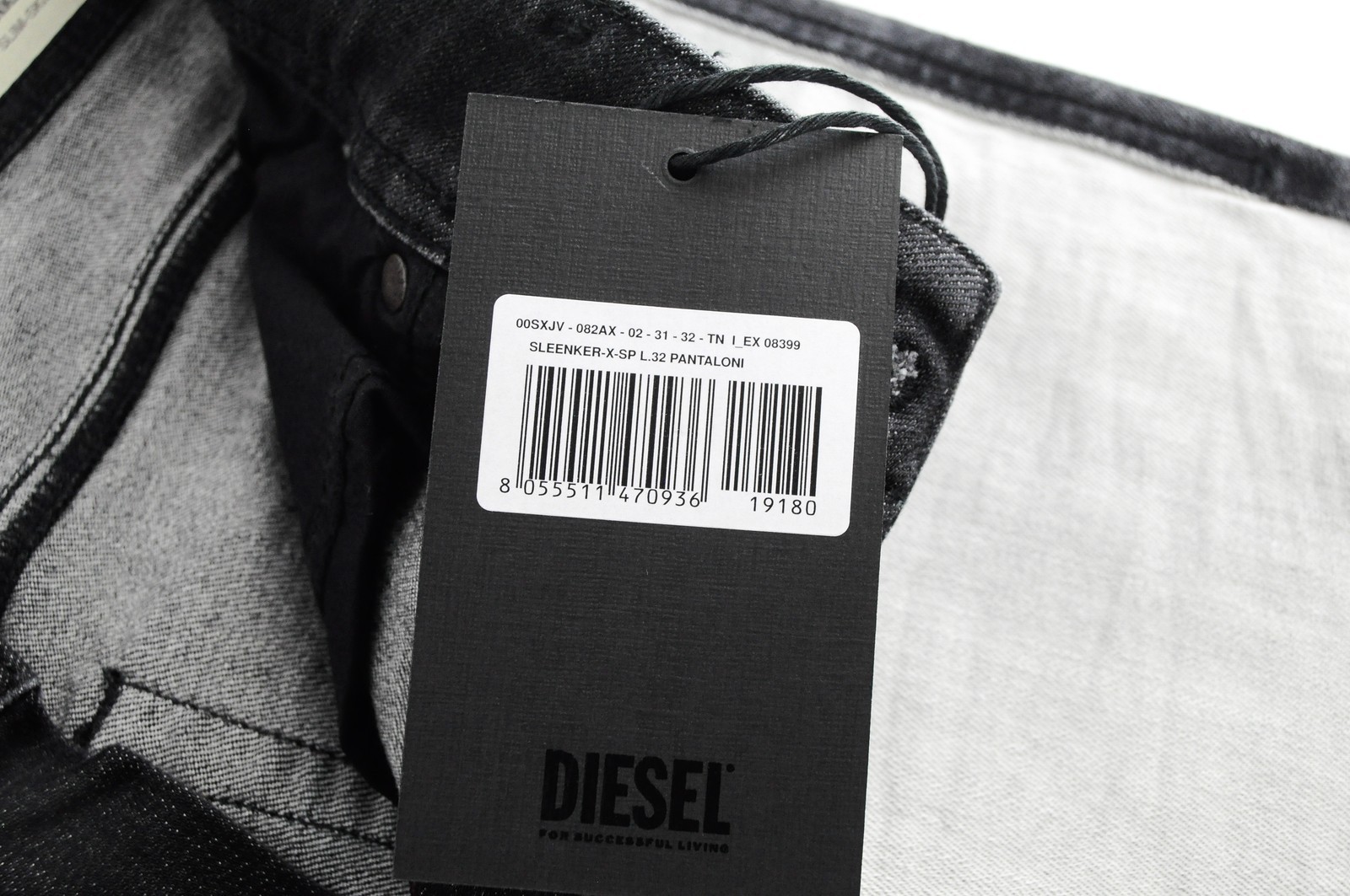 DIESEL Sleenker-X-SP 082AX Men Jeans W31/L32 Slim Skinny Grey Washed Stretch *