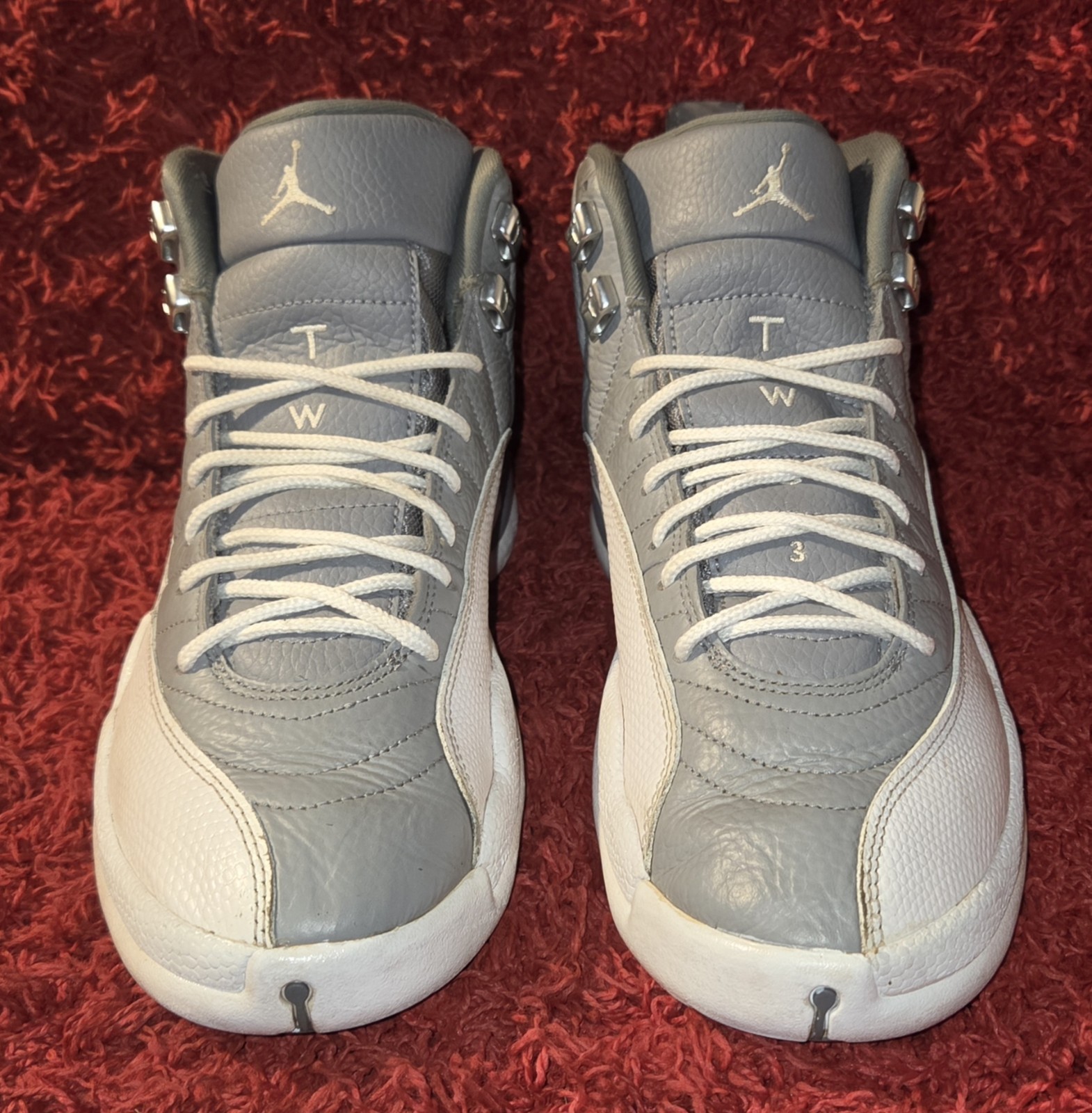Jordan Air Jordan 12 Gray/White High Top Lace-Up Men’s Basketball Sneakers