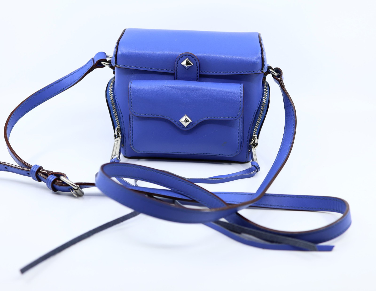 B0 REBECCA MINKOFF Camera Bag Craig Crossbody Purple Ink Leather Small Handbag