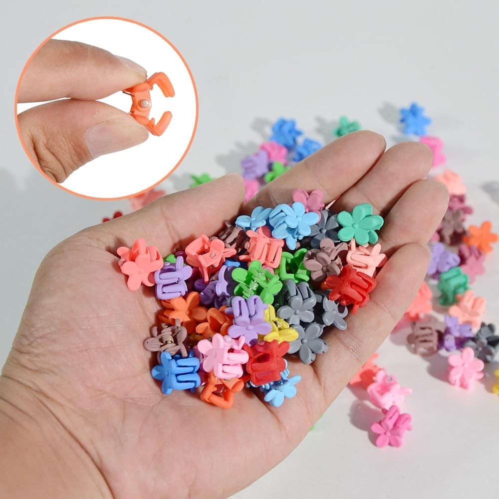 50Pcs Mini Flower Hair Clip Flower Clips,Colorful Mini Hair Claw,for Women, Girl