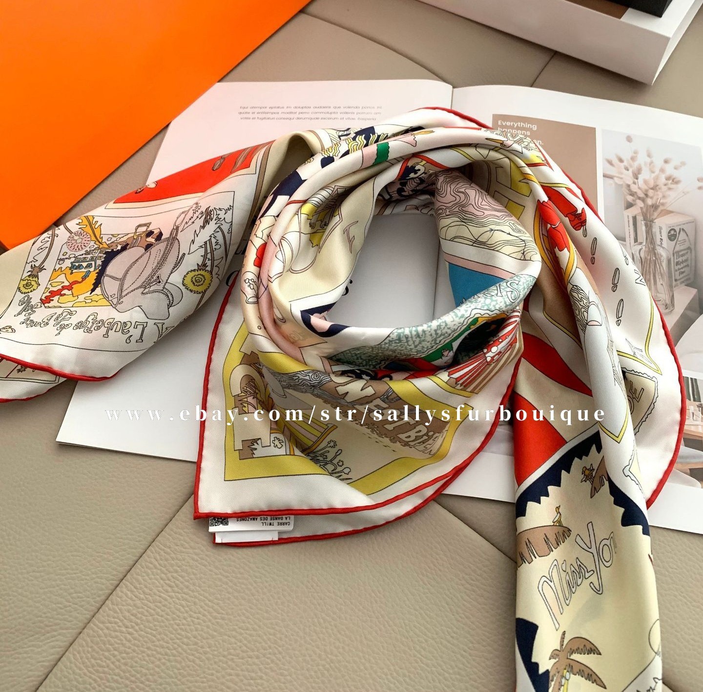 Sally Boutique 18 Momme Twill Silk Wrap Scarf Travel Print Double Face Shawl 35″