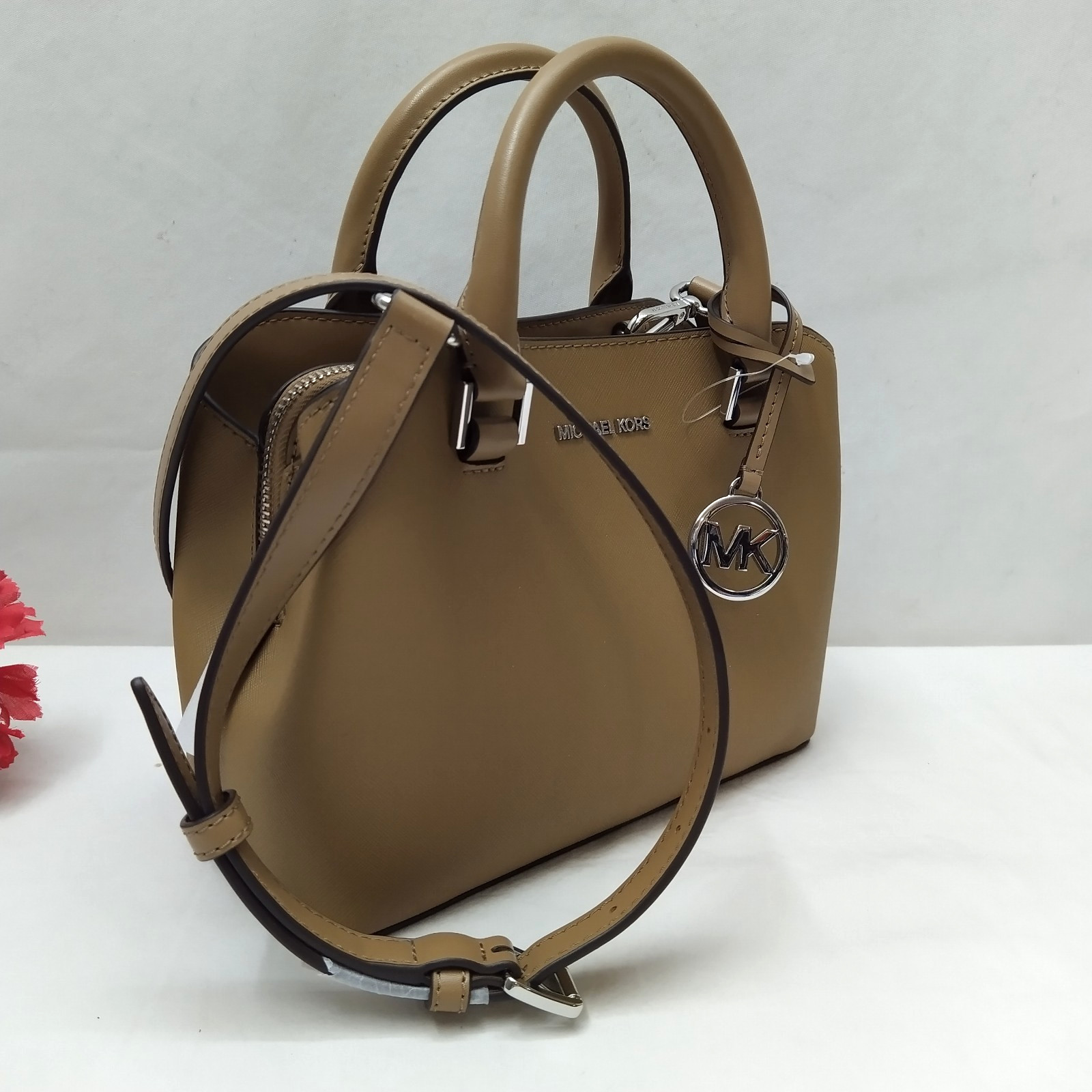 Michael Kors Savannah Brown Leather Double Handles Satchel Bag – NWT