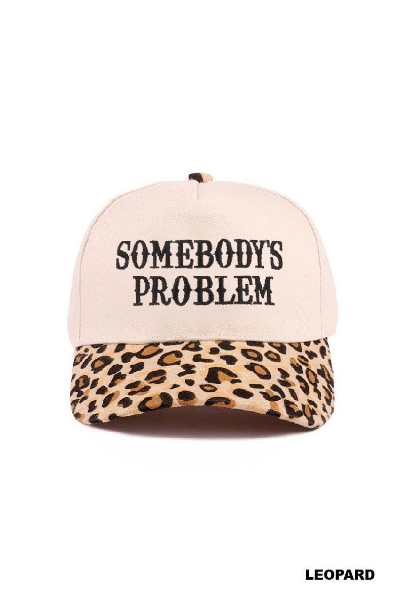Somebody’s Problem Two Tone Canvas Cotton Cap – Leopard