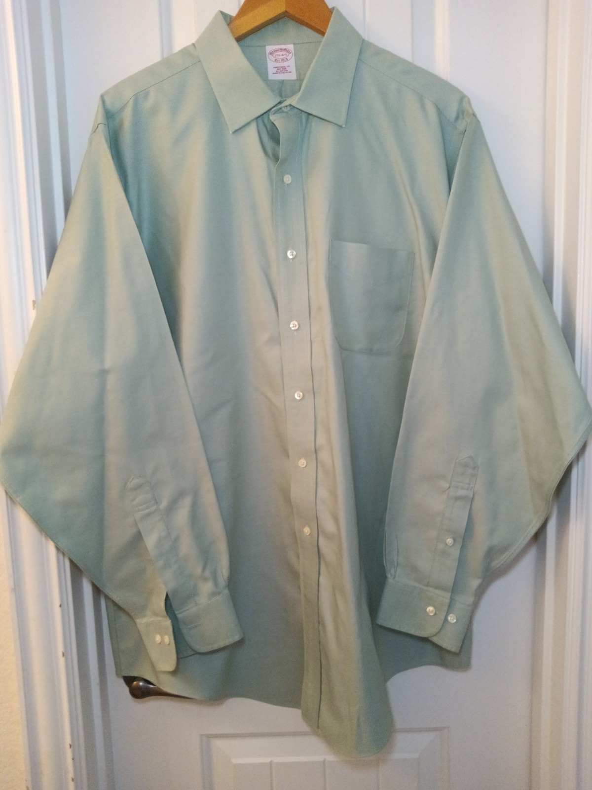 Brooks Brothers Men’s Green Button Down Collar Long Sleeve Size 17 1/2 – 4/5