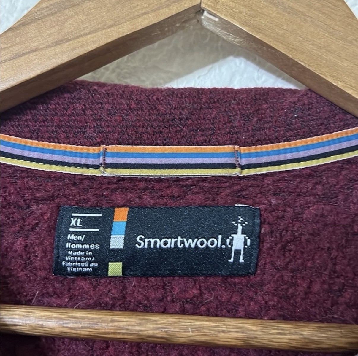 Smartwool Men’s XL 1/2 Zip Recycled Wool Pullover Hiking Gorpcore Burgundy