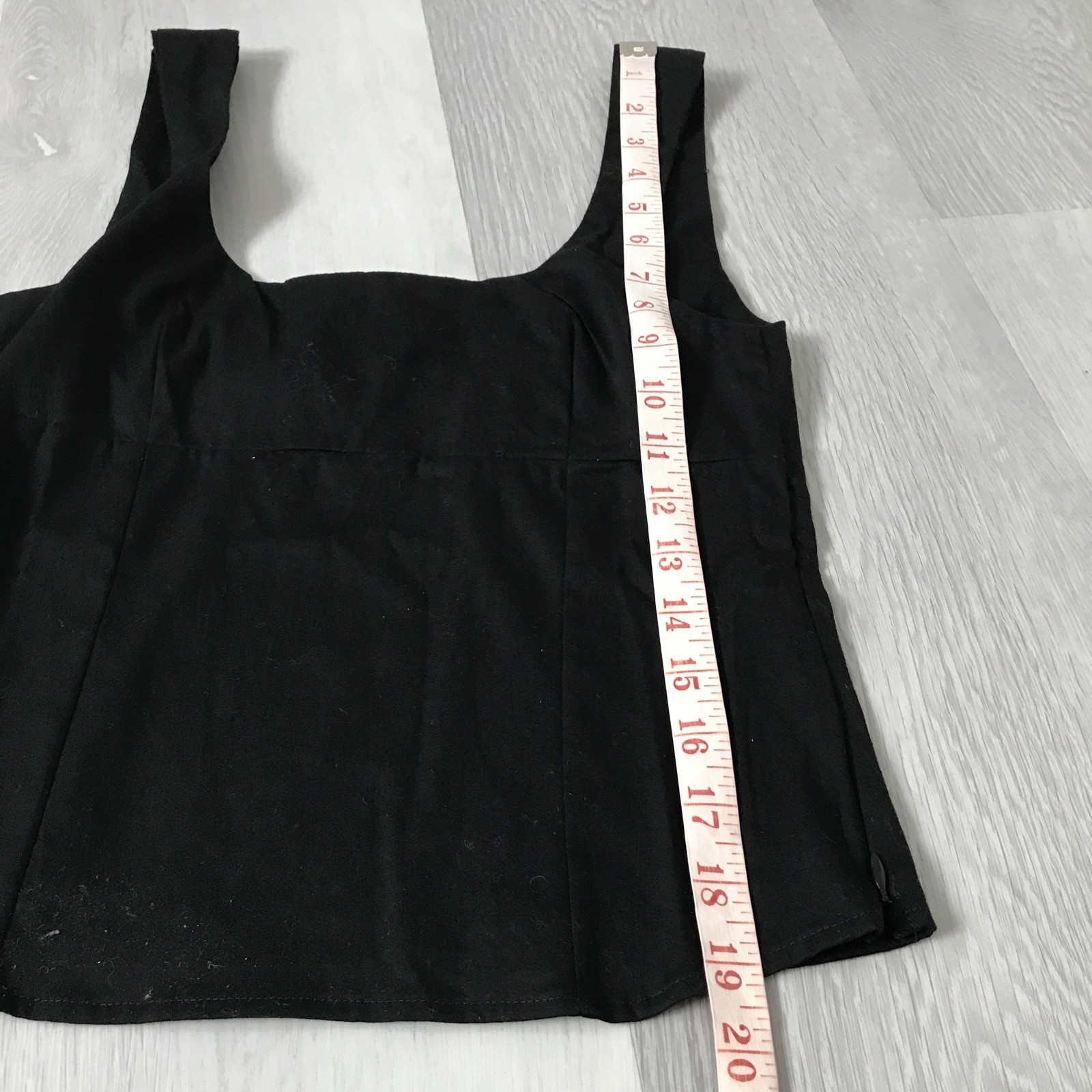 Structured Womens Tank Top Small Black Poplin Scooped Neck Side Zip NWt