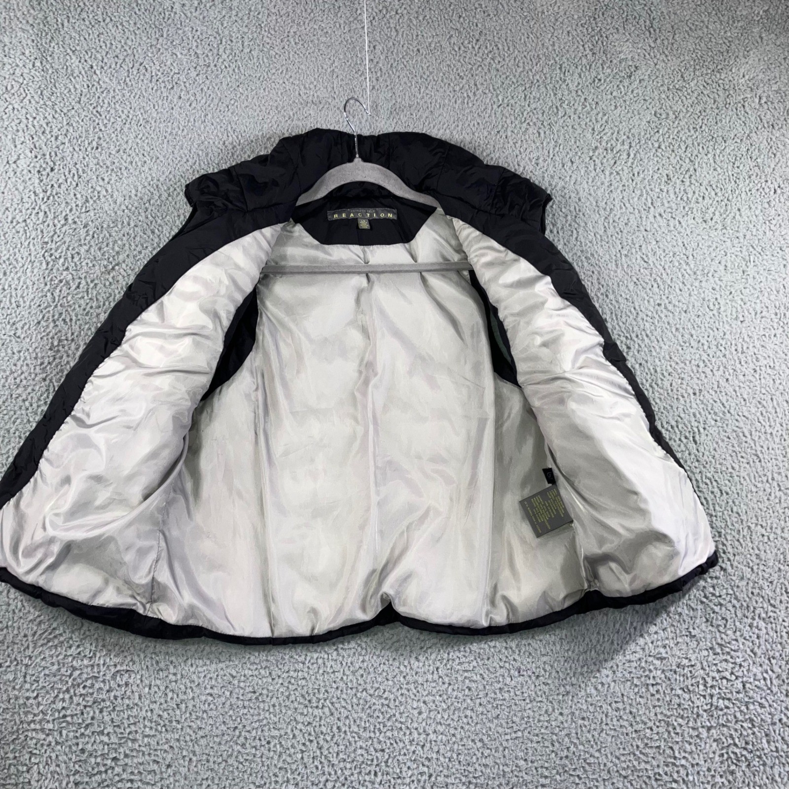Kenneth Cole Reaction Puffer Vest Women Large Down Feather Quilted Zip Front