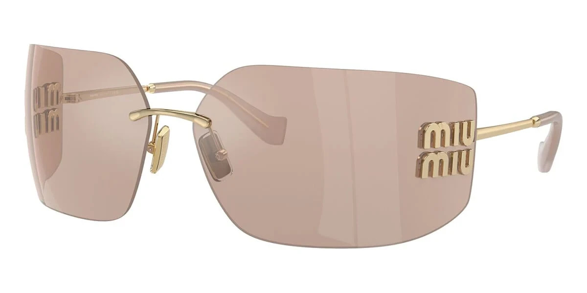 MIU MIU MU 54YS ZVN20F Pale Gold Pink Women’s 80 mm Sunglasses