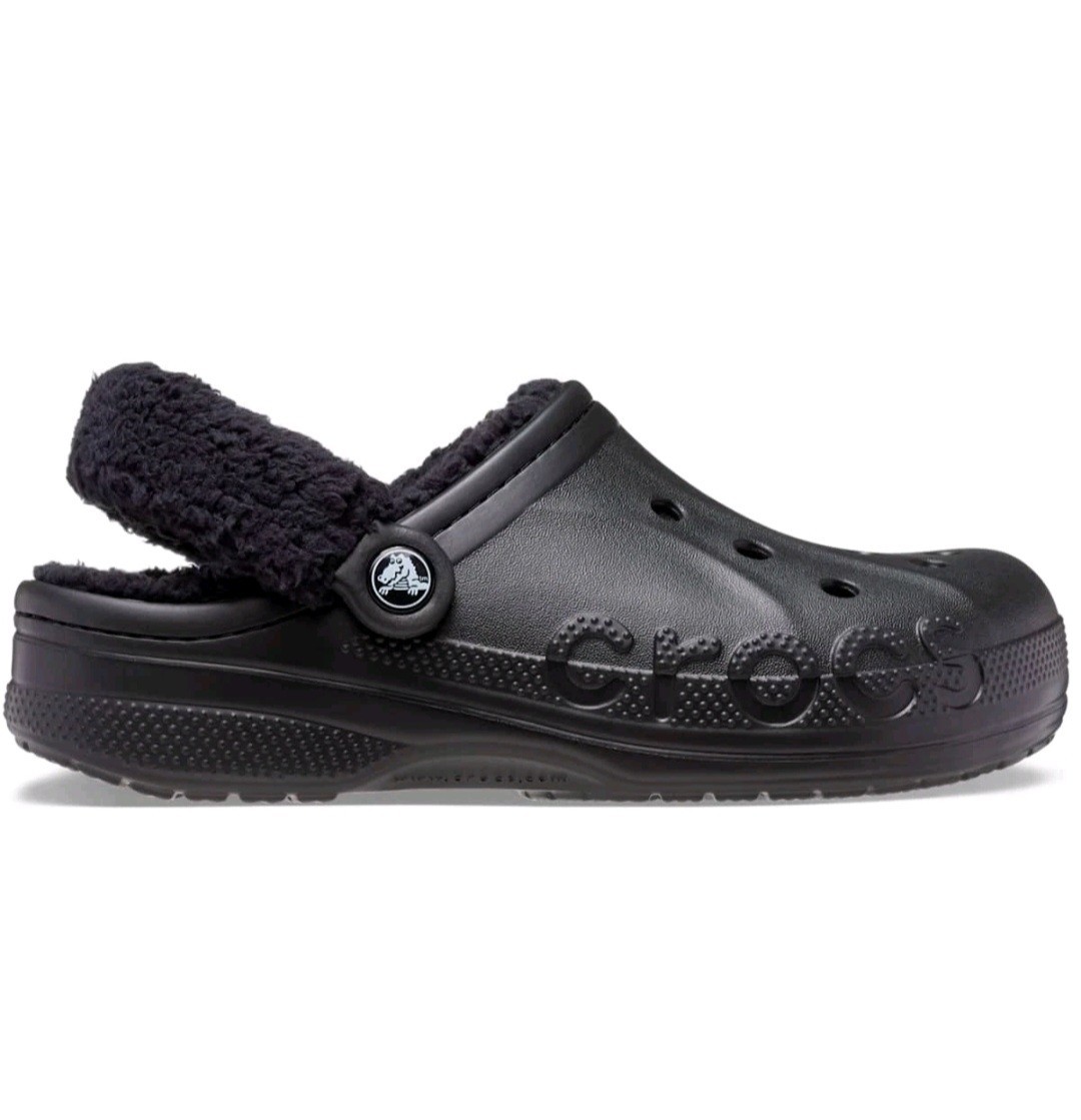 NWT Crocs Adult Baya Lined Fuzz Strap Clog Slippers US M9/W11 NEW