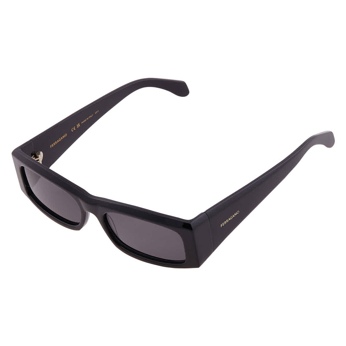 Ferragamo Dark Grey Rectangular Men’s Sunglasses SF2012S 001 57 SF2012S 001 57