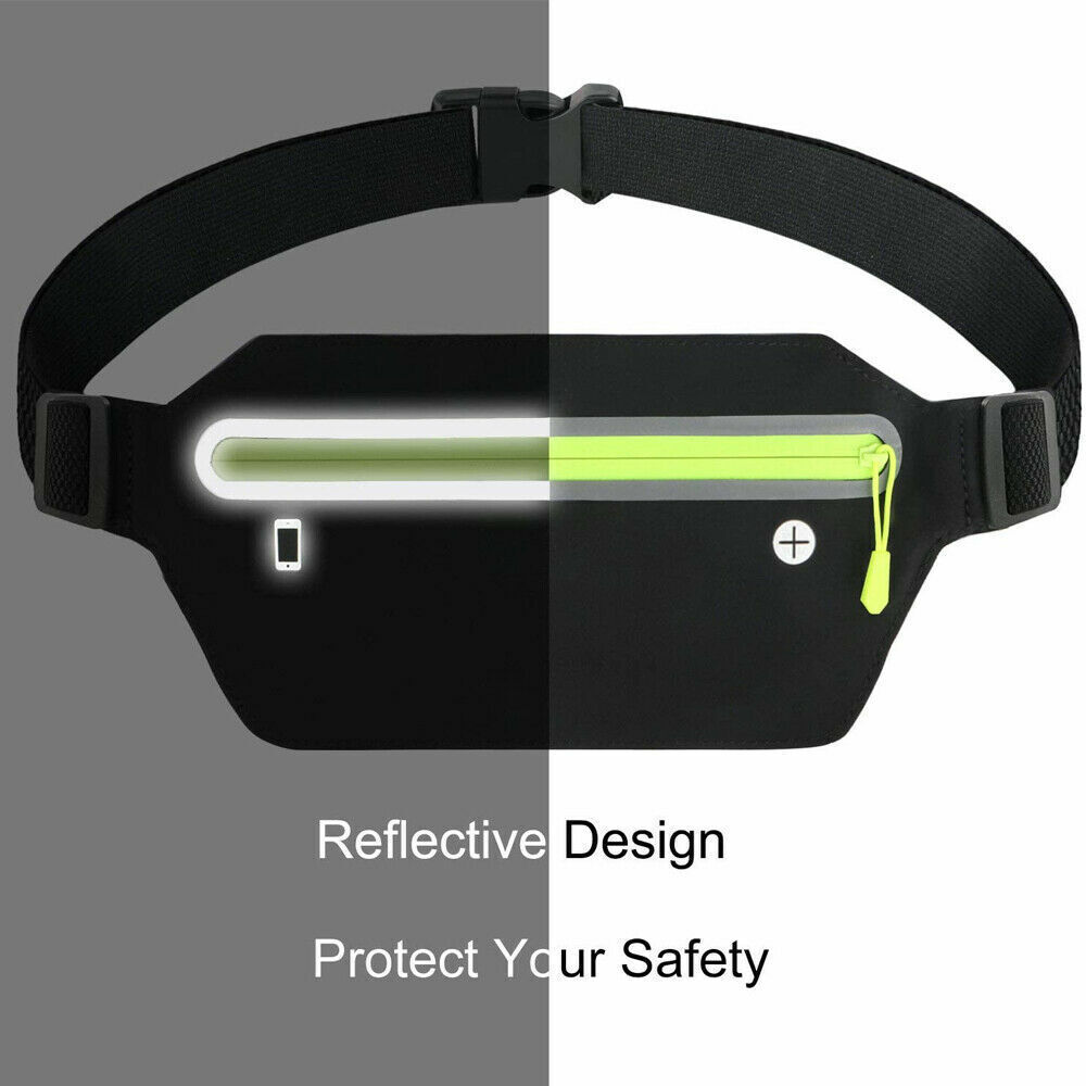 Waterproof Sport Runner Waist Bum Bag Running Jogging Belt Pouch Zip Fanny Pack
