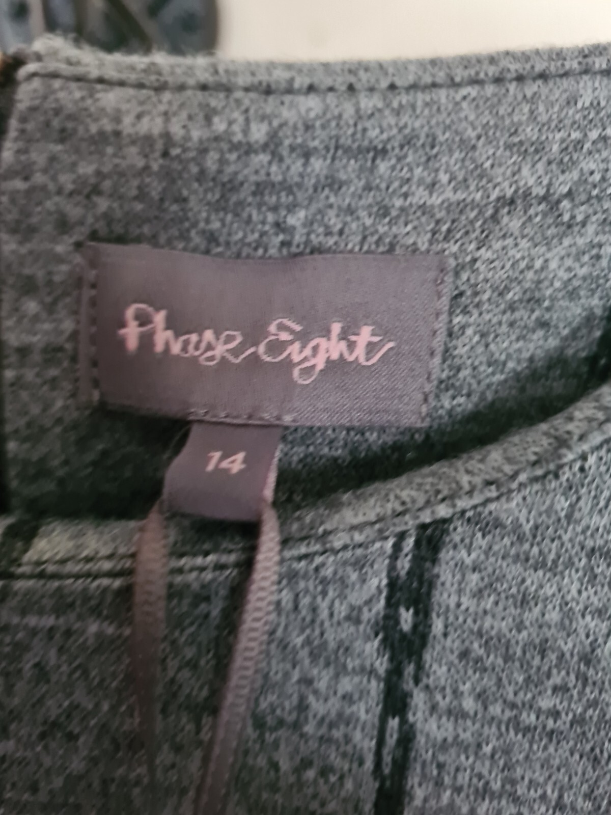Phase Eight CeCe Grey Border Check Shift Dress/Tunic Size 14 RRP £75.00 CA1222