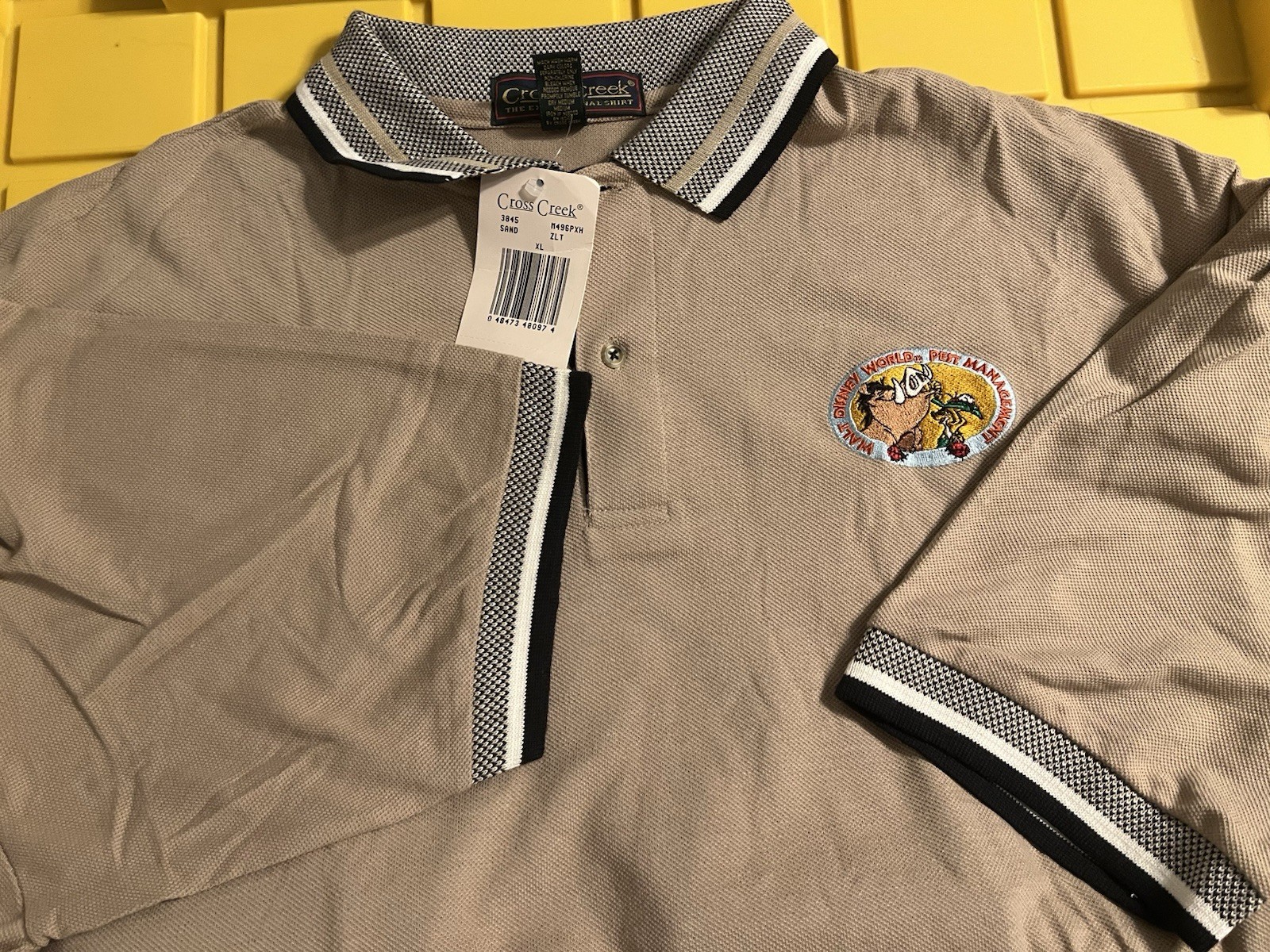 Walt Disney World Pest Management Pumbaa Timon Staff Polo Shirt Size XL NOS