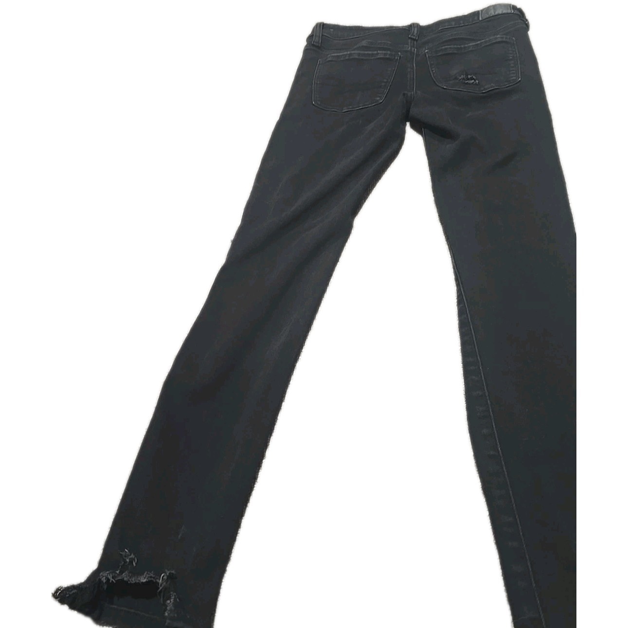 American Eagle Black Distressed Jeggings Womens Size 2 Skinny Jeans Stretch
