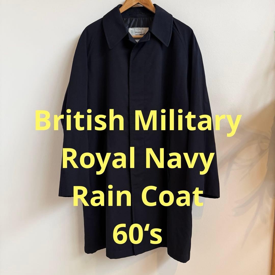 COMOLI British Royal Navy Raincoat Mens Vintage 60s 70s Military Style Jacket