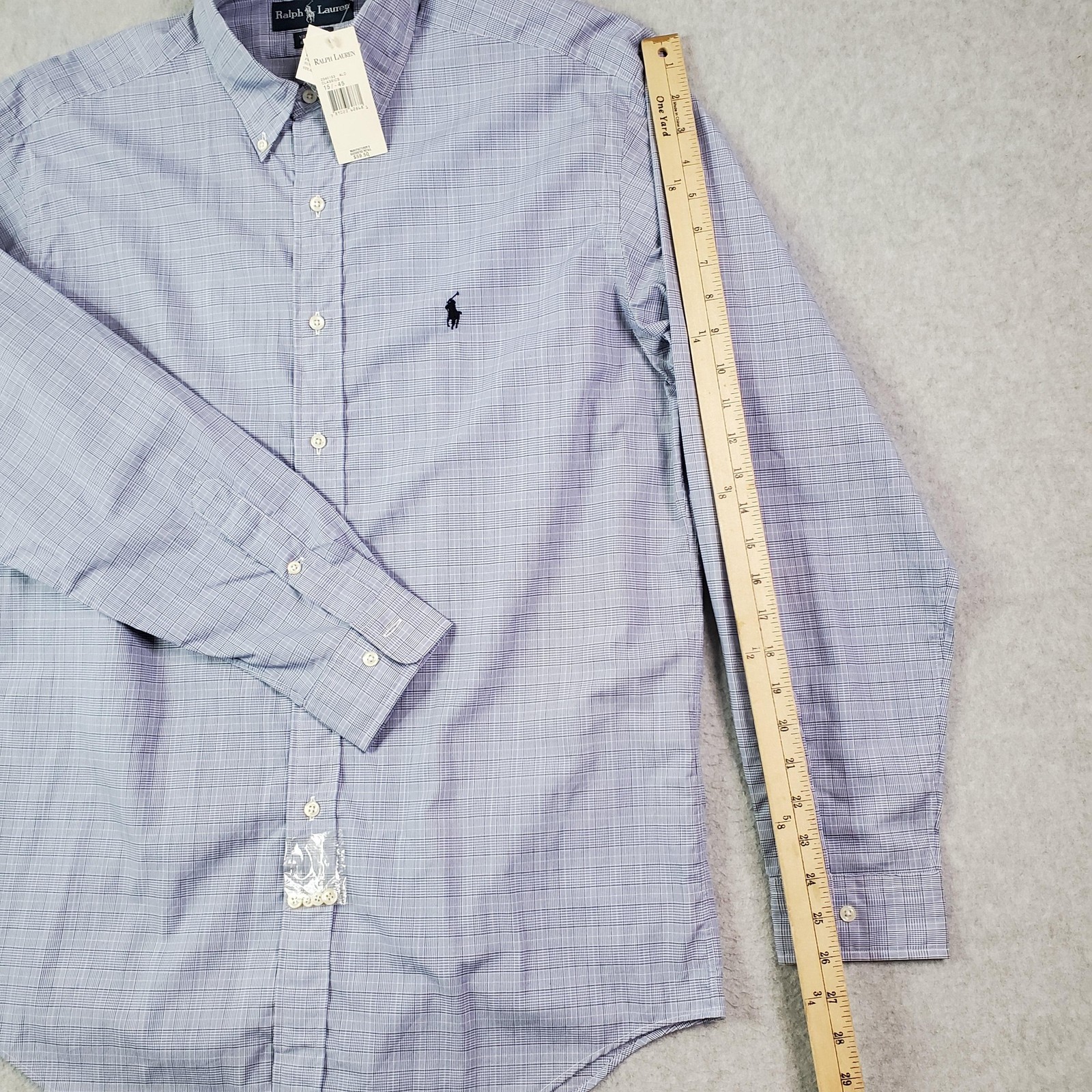 Ralph Lauren Shirt Mens 15 1/2 34/35 Plaid Yarmouth Button Down Classic Fit