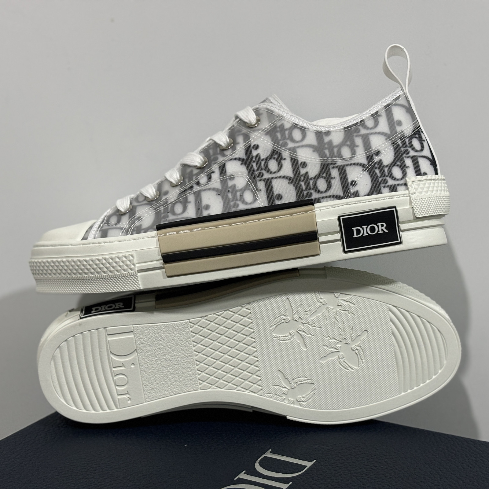 Men’s Dior B23 Low Top Transparent Oblique Monogram Designer Casual Sneakers