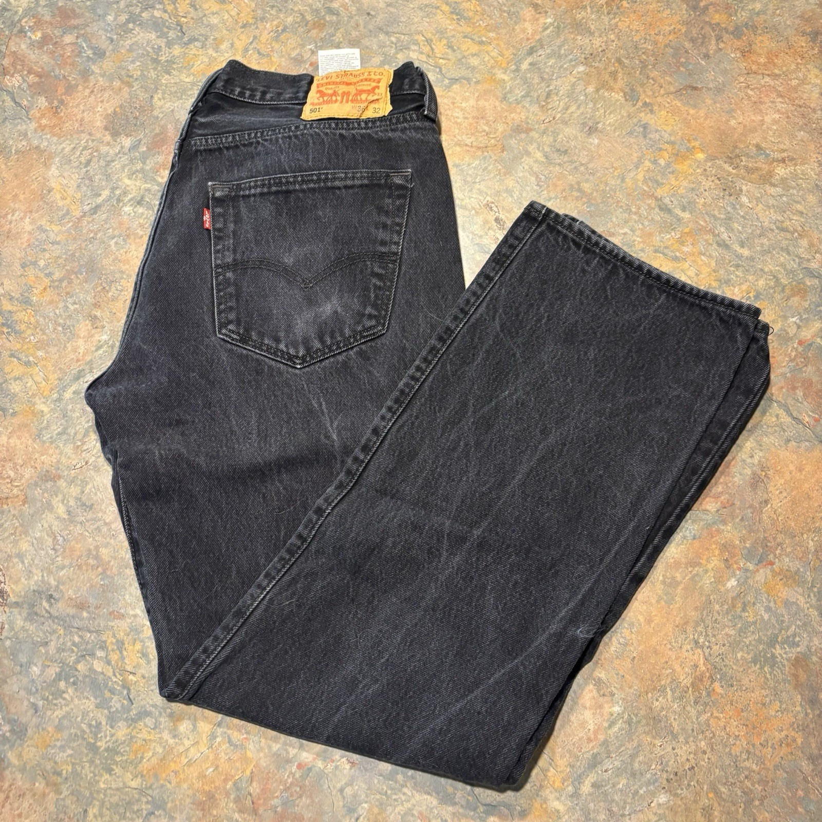 Levi’s 501 Straight Leg Black Denim Men’s Size 36×32 Streetwear Classic USA
