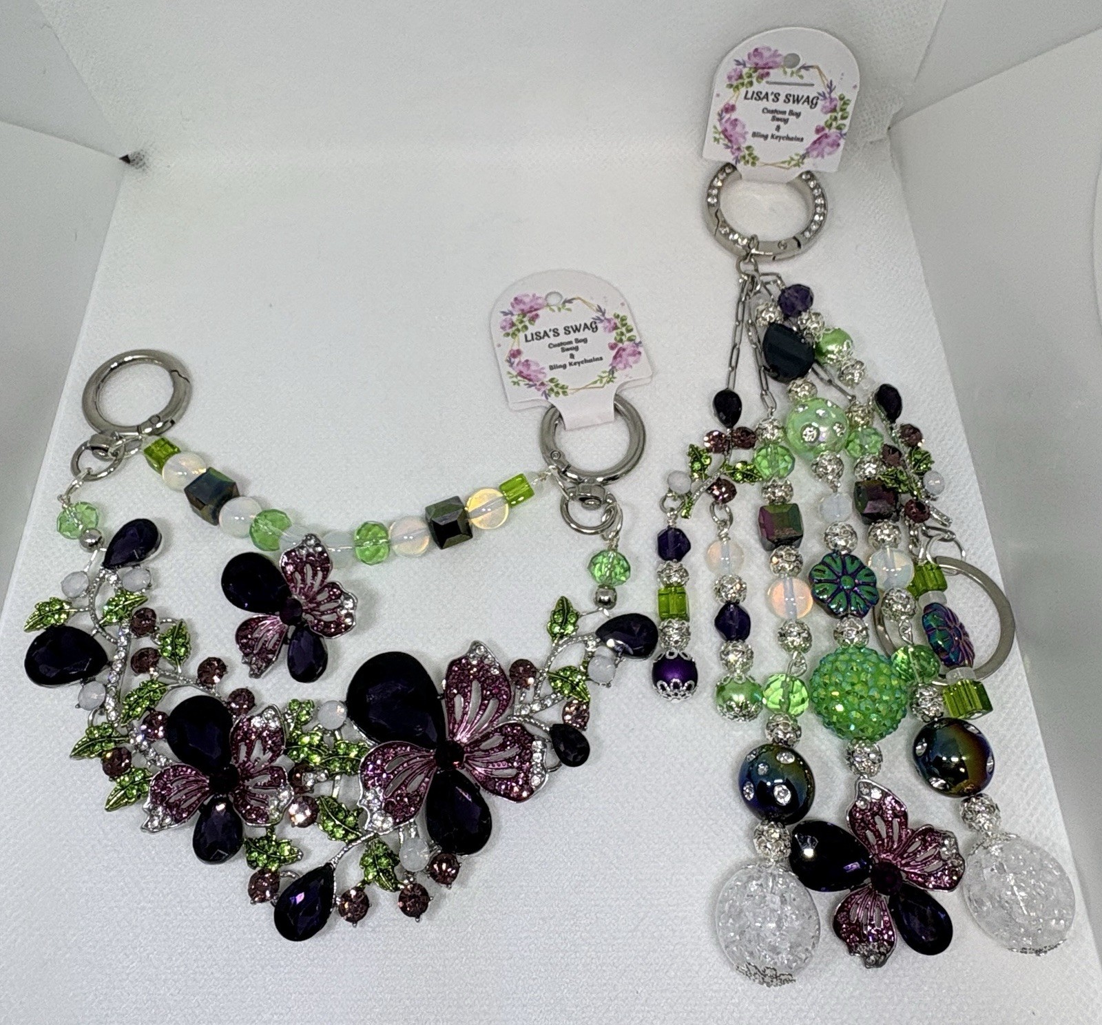 Handmade✨Handbag Jewelry✨Purse Bling✨Bag Swag✨Bag Charm✨Keychain✨2 Piece Set✨NWT