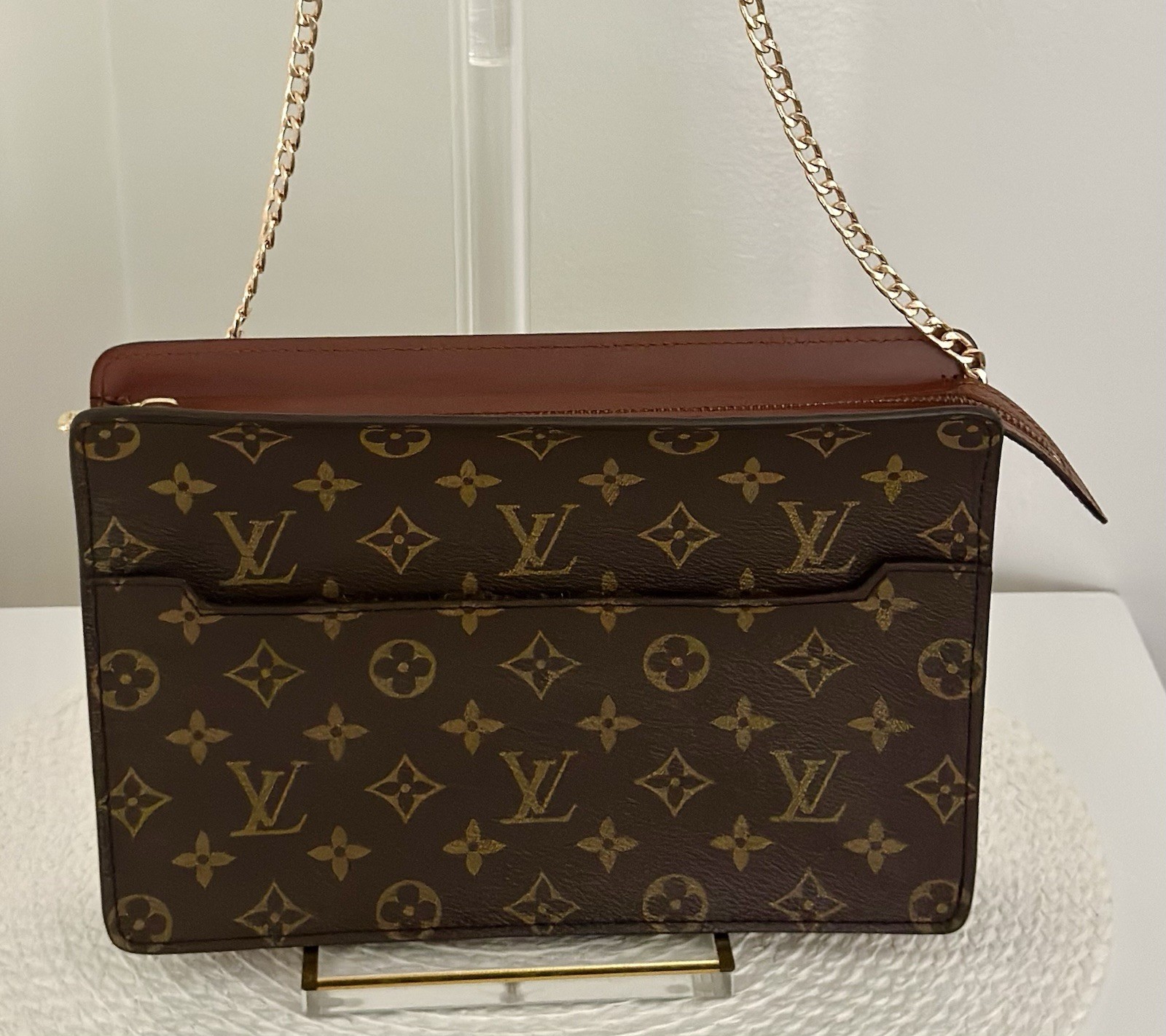 Authentic Louis Vuitton Monogram Pochette Homme Clutch Bag M51795 Excellent