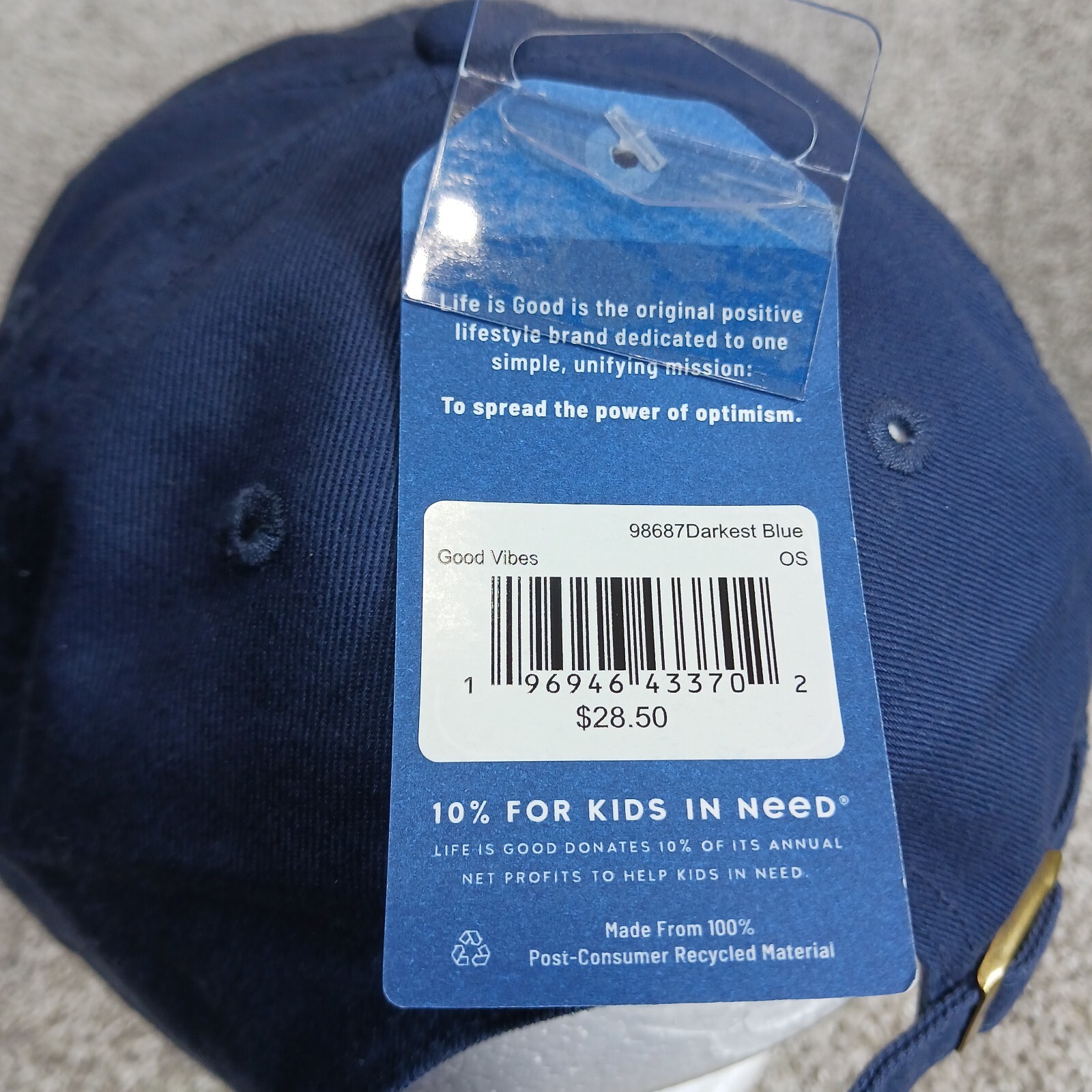 Life Is Good Hat Adult One Size Adjustable Blue Good Vibes Beach Summer Relax