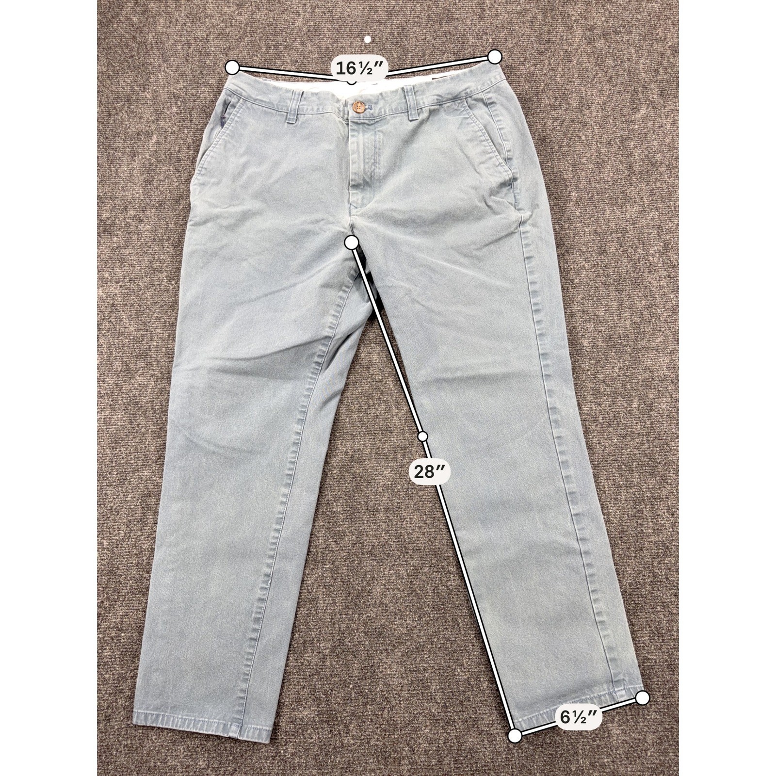 Bonobos Slim Taper Chinos Stretch Cotton Blend Pants 33×28 Blue Casual Workwear