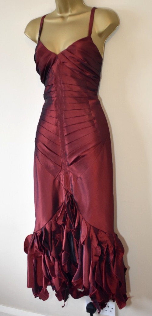 90s Y2K Paris Vintage YVES CALIN Taffeta Fairycore Jellyfish Midi Slip Dress 12