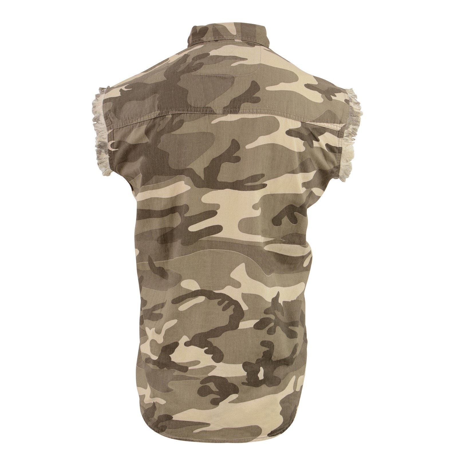 Milwaukee Leather DM4009 Men’s Sand Camo Lightweight Sleeveless Denim Shirt