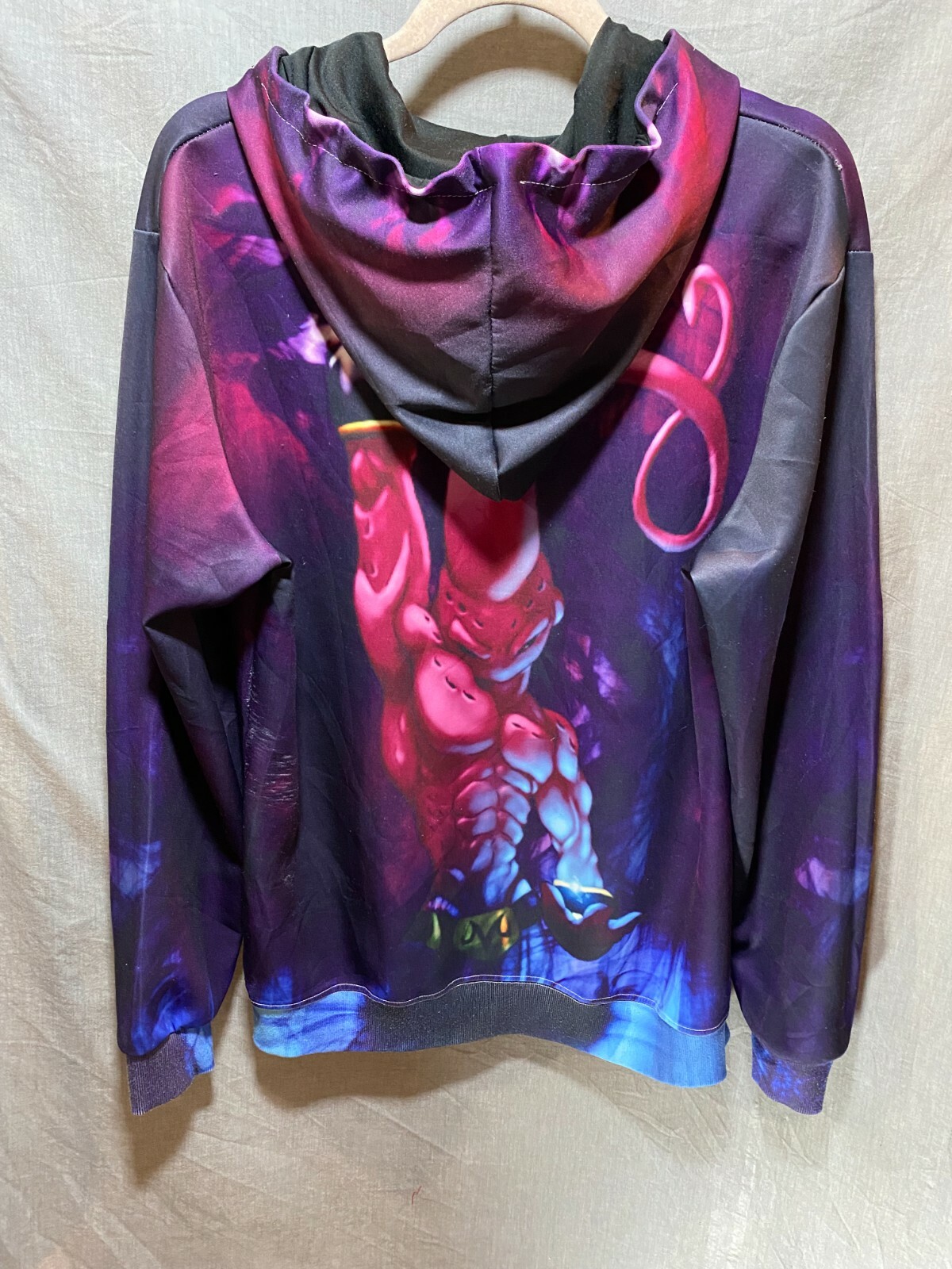 AIO Hacks Sweater Adult Large Purple Alien Graphic Pullover Hoodie Mens.