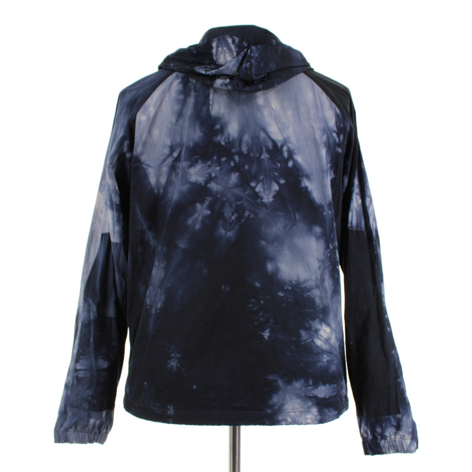 Aspesi NWT 100% Polyamide Hooded Shell Jacket Size Large In Blue Tie-Dye